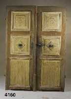 TÜr, deutsch, um 1790/1820, wohl Pfalz, 2 FlÜgel, Kiefer massiv, auf Rahmen gearbeitet, Inlets 3-fach getreppt, Umlaufleiste doppelt getreppt, ...