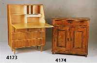 SchrÄnkchen, deutsch, um 1870, Korpus Weich- holz, Wurzelnußfurnier, 2-tÜrig mit Schublade, aufgesetzte Leisten, BeschlÄge um 1900, Platte mit ...