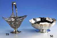 Henkelkorb Edition Christoph Wiedmann, 1990, limitierte Auflage 40/100, 925er Silber, reine Handarbeit nach dem Vorbild des 18 Jh. im Rokokostil, ...