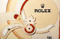 Schaufensterdekoration, ROLEX, wohl 60/70er Jahre, Uhrwerk in NaturtÖnen darge- stellt, Bez. Rolex goldfarben aufgelegt, ca. 80 x 85 cm