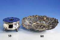 StÖvchen, 925er Silber, Barockstil, deutsch 30er Jahre, Meistermarke Grimminger, H ca. 8 cm, Durchm. ca. 13 cm, ca. 300 g