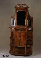 Vertiko, deutsch, um 1900, Jugendstil mit klassizistischen Elementen, Korpus Weichholz, Nußbaum massiv, Nußbaumfurnier, Mittelteil mit ...