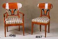 6 StÜhle, im Biedermeierstil, sogenannte SchaufelstÜhle, nach Vorbild von Österreich, um 1810/20, Kirsche massiv, leichte Gebrauchs- spuren, ca. ...