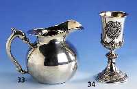 Pokal, deutsch um 1860, dat. 1876, Verband- schiessen Rhein Baden Pfalz Mittelrhein, Ba- rockstil, nachgestochen, aufgel. Wappen, deutsches ...