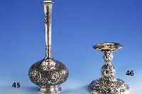 Vase, Persien um 1960, Silber ca. 365 g, Wandung reich graviert mit Arabesken, punziert und ziseliert, stiltyp.