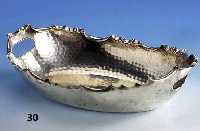 Schale, deutsch, MÜnchen um 1900/05, 800er Silber, Vertreiber Ed. Wollenweber, Hammerschlagverzierung, ca. 400 g, berÜhmter Silberschmied in ...
