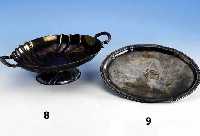 Fußanbietschale, deutsch, Koch & Bergfeld, 800er Silber, barockisierend, ca. 480 g, reinigungsbed. (angelaufen), 2 Griffe, ca. 10 x 35 x 20 cm