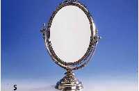 Standspiegel, Italien, 800er Silber, klassizistisch, Fuß gefÜllt, H ca. 44 cm, B ca. 30 cm