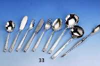 Besteck fÜr 12 Personen, 800er Silber, Wilkens Bremen, 60er Jahre, best. aus: 11 Messer (Griffe gefÜllt, Klingen Stahl), 12 Gabeln, 15 ...