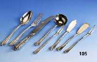 61-teiliges Besteck, deutsch, Bremer Silberwaren Fabrik, um 1910, 800er Silber, best. aus: 24 Gabeln, 18 Messer (Griffe ge- fÜllt, Klingen ...