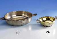 Branntweinschale, Schweiz, 925er Silber, Bossard, um 1910, vergoldet, Hammerschlag- verzierung, Wappengravur, Einzelanfertigung, Filigranarbeit, ...