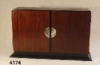 ArtDeco-Sideboard, Frankreich, um 1930, Riopalisander, z.T. schwarz abgesetzt, schÖne große ChrombeschlÄge mit abstrakt geometri- schem Dekor, ...