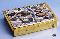 Deckeldose mit Email, deutsch, 50er Jahre, Deckel in Cloisonne-Technik bt. emaill., auf Kupferplatte, feine durchscheinende opake Emaillierung, ...