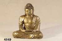 Buddha, in meditierender Haltung, Holz mas- siv, gedÜbelt und verleimt, aus dem Vollholz, geschnitzt, gold bronziert, schÖne erhabene Haltung, ...