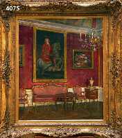 Ölbild, Purrmann Karl, 1877-1966, "Schloß- interieuer Ludwigsburg", feine Farbigkeit, in rosa und rot TÖnen, Spiegel des Lichtes bei ...