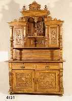 Vielzweckschrank, deutsch, um 1890/1900, Korpus Weichholz, Buche und Eiche, z.T. massiv , 3-fach gegliedert, freistehende bzw. 3/4- SÄulen, ...