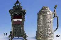 Vitrine, Frankreich um 1940/50, Weißguss, innen verspiegelt, Barockstil, prunkvoll, H ca. 21 cm, bez. Depose, Nr. 26
