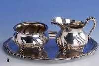 Set fÜr Milch und Zucker, deutsch Bremen, um 1910, Wilkens Bremen, 830er Silber, Rokokostil, Gew. ca. 395 g