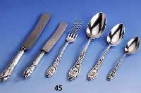 Eßbesteck fÜr 2 Personen, 800er Silber, deutsch um 1900/03, reiner Jugendstil, Vertreiber: KÜnne Altena, best. aus: 2 Menue- messer (Klingen ...