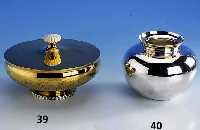 Anbietschale mit Deckel, Koch & Bergfeld, 925er Silber vergoldet, Deckelknauf Bein, Unterseite mit Strahlengravur, Standfuß mit stil. ...
