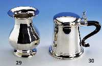 Deckelhumpen, 800er Silber, ca. 591 g, Griff Holz, glatte, zeitlose Form, H ca. 16 cm Bodendurchm. ca. 14 cm(SP: 700 EUR)