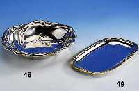 Tablett, VILLEROY & BOCH, 925er Silber, Serie PALOMA PICASSO, ca. 372 g, zeitlose, glatte Form, teilvergoldeter Zierstreifen, sehr elegant, ca. ...