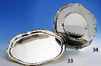 Platz-/Anbietteller, Wilkens Bremen, 925er Silber, Barockstil, Durchm. ca. 28 cm, ca. 509 g(SP: 1005 EUR)