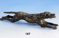 Wiener Bronze: Jagdhund, um 1900, vollplastische Darstellung, L. ca. 25 cm
