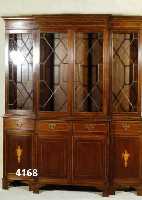 AufsatzmÖbel, England, um 1900/20, Sheraton- stil, klassizistischer Aufbau, Mittelteil leicht herausragend, Korpus Weichholz, Nußbaum massiv, ...