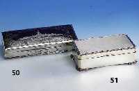 Deckeldose, Birmingham 1956, 925er Silber, Holzkorpus mit Unterteilung, guill., 5 x 16 x 9 cm