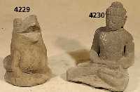 Buddha, wohl Sandstein, in meditierender Haltung, sehr verinnerlichend, nach altem Vorbild, ca. 53x41x32 cm