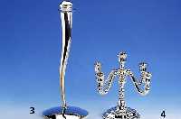 5-armiger Kerzenleuchter, 925er Silber, Meistermarke Gebr. Deyhle, barocki- sierend, H ca. 23 cm, D ca. 25 cm, Bodenplatte Metall, passend zu ...