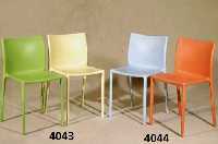 4 StapelstÜhle, sogenannte Air Chairs, Entwurf Jaspar Morrison, Hersteller Magis, Italien, 80er Jahre, in den Farben fuchsia, weiß, hellgelb und ...