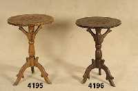 Beistelltisch, deutsch, um 1880/90, Linde, stiltypisch, orientalische Flachschnitzerei aus dem Vollholz, FußsÄule 3 Ausladungen, organische ...