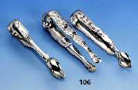 Konvolut 3 Zuckerzangen, 2 x um 1830, 1 x um 1870/80, Silber, reich floral verziert, Barockstil, schÖnes reiches Konvolut, sammelw., museal