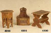 Klapphocker, deutsch, um 1880/90, Pappel massiv, Pentagramm, abstrakt floral, allseitig orientalsich verziert, 1 Teil aufklappbar zum Treppchen ...
