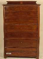 Herrenkommode, deutsch, um 1870/80, Korpus Weichholz, Schubladen Eiche massiv, Front und Seiten Pyramidenmahagonifurnier doppelt ge- spiegelt, ...