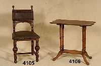 Salon- bzw. Beistelltisch, deutsch, um 1900, Barockstil, Buche und Nußbaum, z.T. massiv, ausladende geschweifte Beine, Mittelteil 4 SÄulen ...