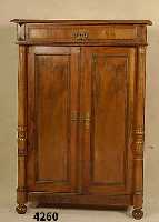 Vertiko, deutsch, um 1890/1900, Korpus Weichholz, Nußbaum- bzw. Wurzelnußfurnier, teilweise auf Rahmen gearbeitet, aufgesetzte Leisten ...
