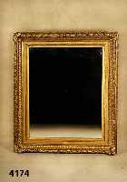 Prunkspiegel, deutsch, um 1880/90, Holz, gestuckter Rahmen, vergoldet, Spiegelglas sekundÄr, Perlleistenverzierung, Akanthus- bzw. ...