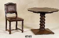 Herrentisch, deutsch, um 1900/10, Korpus Weichholz, Eichefurnier, z.T. gespiegelt, quadratischer Fuß, gedrechselte und gedrehte SÄule, sparsame ...
