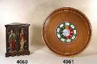 Kugelspiel-Platte, Bankoola-Neuf, Kombina- ion aus Karten- und Roulettspiel, drehbar, Buche massiv, schichtweise verleimt, sehr stabil, Mittelteil ...