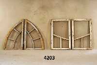 Fenster, deutsch, um 1900/05, Jugendstil, Weichholz von ausgesuchter QualitÄt, Verglast, Ölfarbe z.T. abgeblÄttert, selten im Angebot, sehr ...