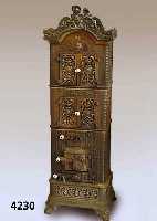 Ofen, sÜddeutsch, um 1900, reiner Jugendstil , Gußeisen, 3-fach aufgebaut, in sich ge- schweift, abstrakt floral, zurÜckhaltend verziert, leicht ...