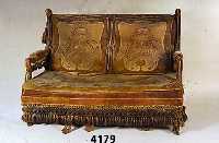 2-sitziges Sofa, deutsch, um 1896/1900, frÜher deutscher Jugendstil, Gestell Buche, komplett mit PlÜsch gefaßt, RÜcken und Sitz mit ...