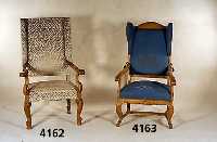 Ohrenbackensessel, sÜdwestdeutsch, Unterteil um 1750, Oberteil um 1830/90 ergÄnzt, unter Verwendung alter HÖlzer, Buche und Nußbaum, ...