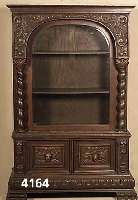Vitrinenvielzweckschrank, Belgien/Niederlande, um 1890/1910, Renaissancestil, Eiche massiv , Eichefurnier, wuchtige Durchformung, Seite und Front ...
