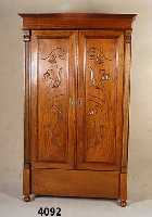 Jugendstilschrank, deutsch, um 1900/05, klassizistisch, Korpus Weichholz, teilweise auf Rahmen gearbeitet, Buche massiv, Mahagoni- furnier, FÜße ...