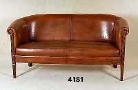 Couch, deutsch, um 1900, original Lederbezug , klassisch, einfach, Gebrauchsspuren, Nagel- verzierung, Lederbezug leicht beschÄdigt, ca. 80x154x76 ...
