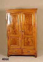 Schrank, deutsch, um 1890, Kirschholz massiv , 2 Schubladen im Sockelbereich, Alters- und Gebrauchsspuren, ca. 183x121x53 cm